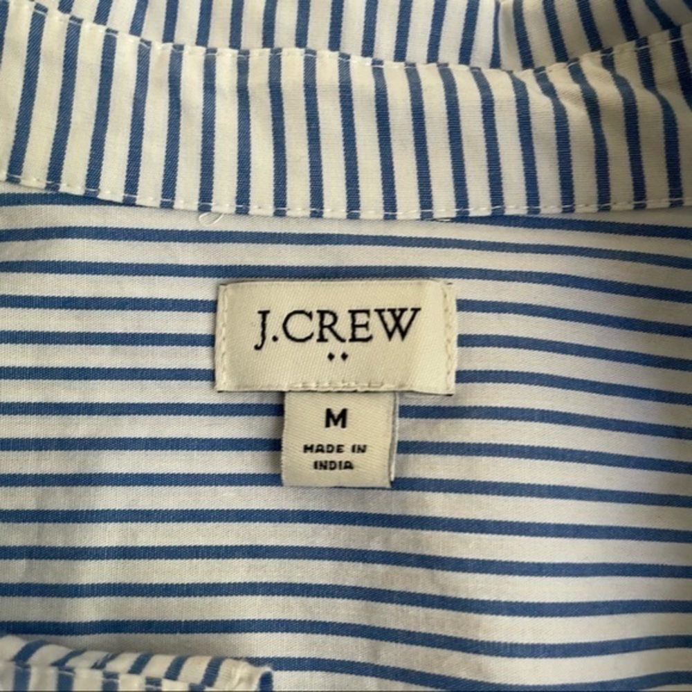 J.‎ Crew Factory blue striped button down top size M - Picture 3 of 7